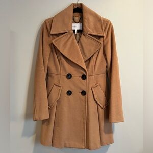 BCBGeneration Camel Double-Breasted Pea Coat